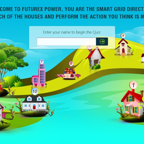 Simple 1 screen quiz app: GridCure Smart Grid Cartoon Quiz App