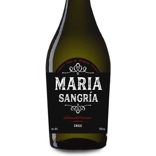 Retro label for Chile Sangria