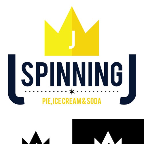 A simple, elegant logo for Spinning J, a 1930's inspired soda fountain and pie shop in Chicago.