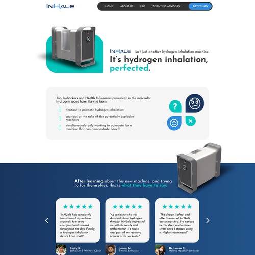 Website for high end health device