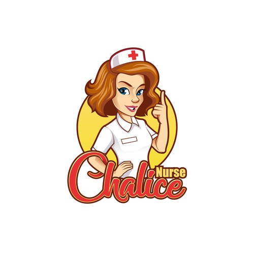 Female Nurse Character Mascot Logo