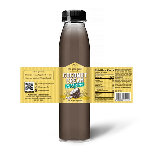 Label for a vegan coffee drink