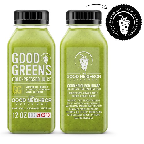 Design for cold-press juice brand