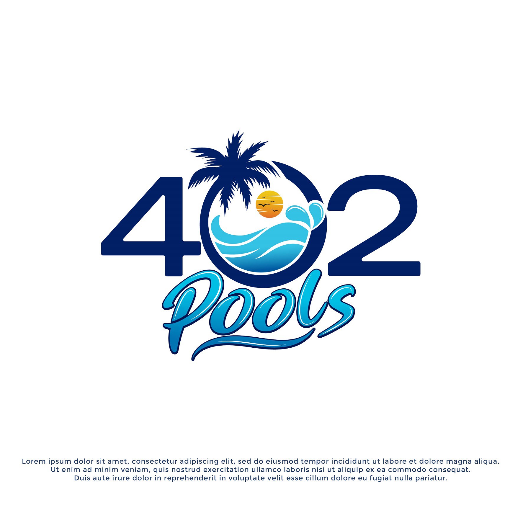 Design a refreshing logo for a new pool builder
