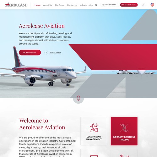 Create a modern website for a commercial aircraft leasing company