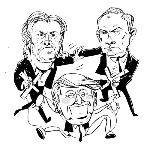 Steve Bannon & Putin as Puppet Masters over Trump