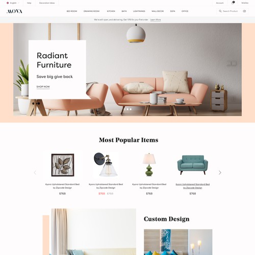 Furniture brand shop home page