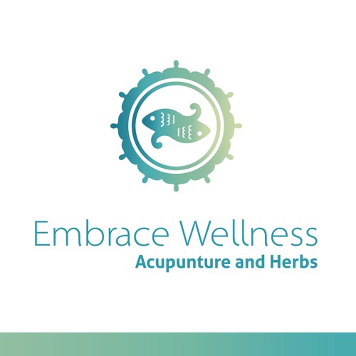 Create an elegant, harmonious illustration with a little movement to represent Embrace Wellness