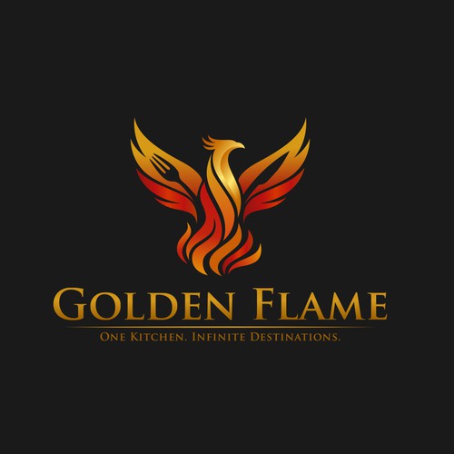 The Golden Flame - Restaurant Logo Design