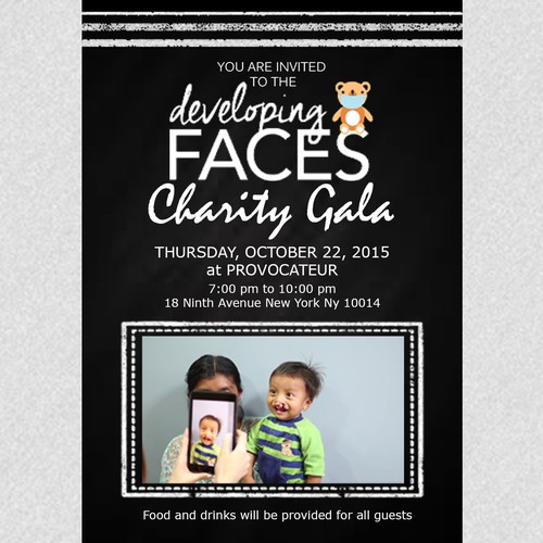 Invitation for Developing Faces Charity Gala