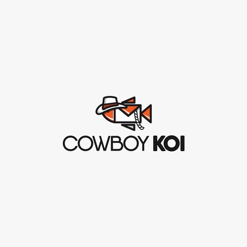 Concepto de logo basado en el pez KOI. 
