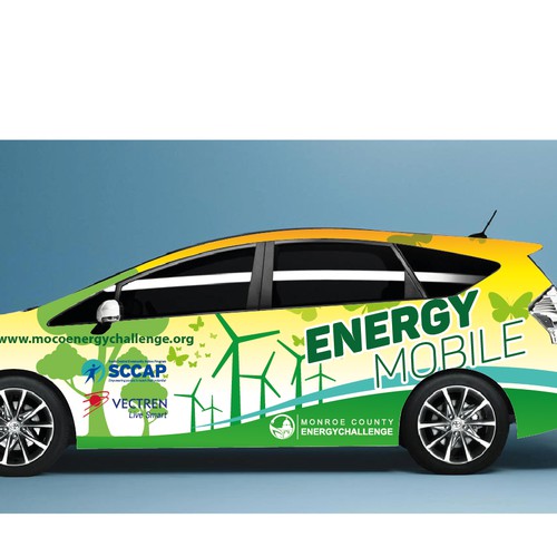 Mobilize a community to save energy with an engaging, colorful vehicle wrap