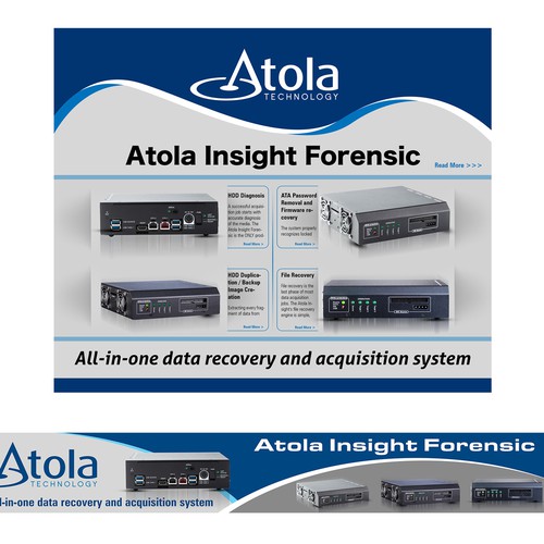 Create 2 attractive banners for Atola Insight Forensic