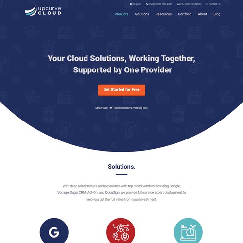 UpCurve Cloud Homepage Re-design