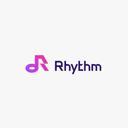 R Letter mark Combined with Music note