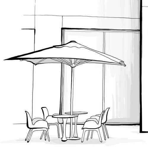 Front Facade Illustration of Ice Cream Store