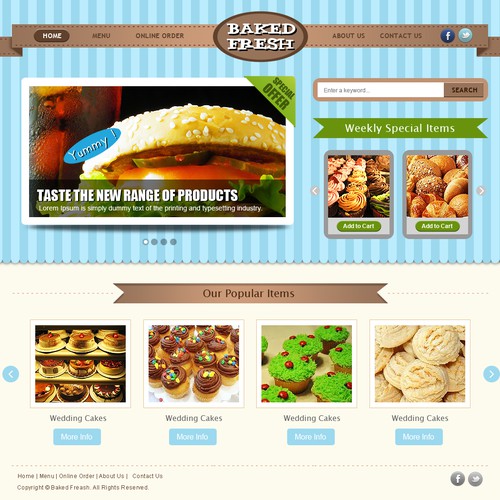 Create the next website design for Baked Fresh, Inc.