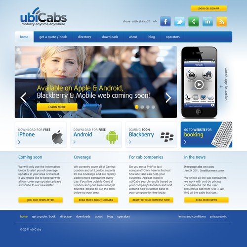 Help ubicabs with a new website design