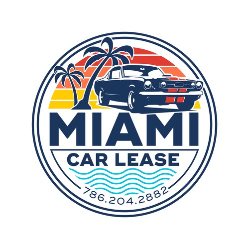 Retro logo for Miami car lease co.