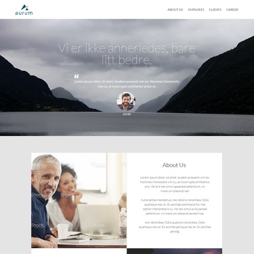 website design for high quality senior consultancy Aurum AS