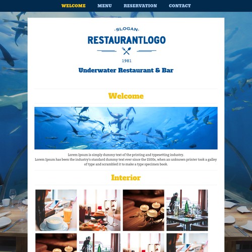 Generic Restaurant web layout