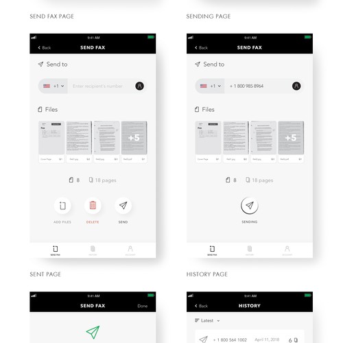 Send Fax App Design