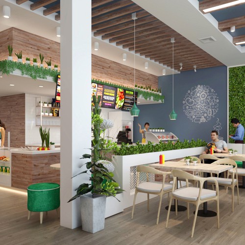 Healthy food Restaurant interior Design