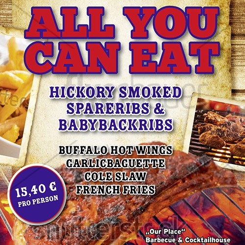 Werbeposter für american Diner "All You Can Eat"