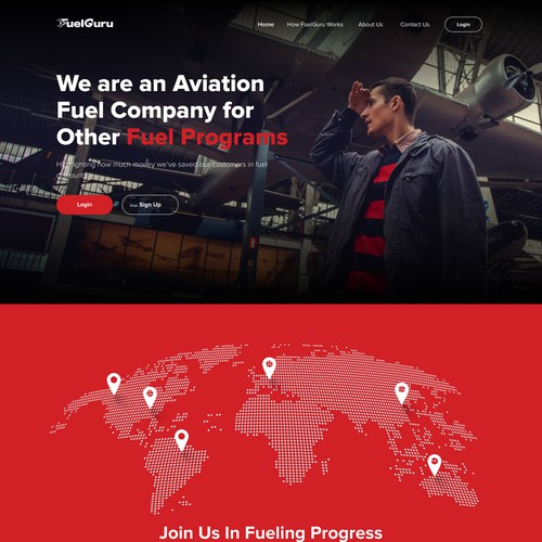 Aviation Fuel Companu Website Landing page