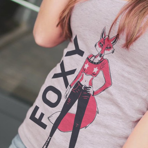 Sexy fox character/icon for Foxy e-commerce