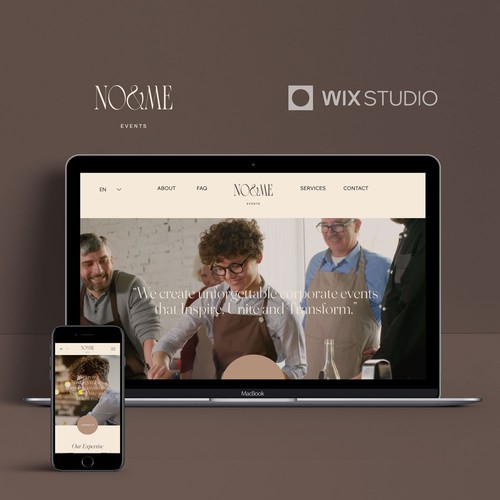 Website design for No& Me events, a corporate event management company