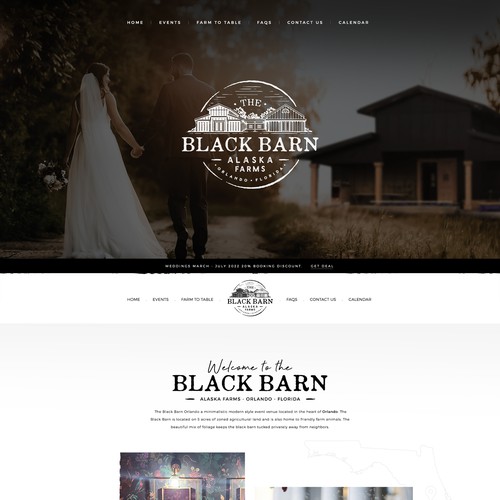 Modern and Clean Site Design Needed for Wedding Venue