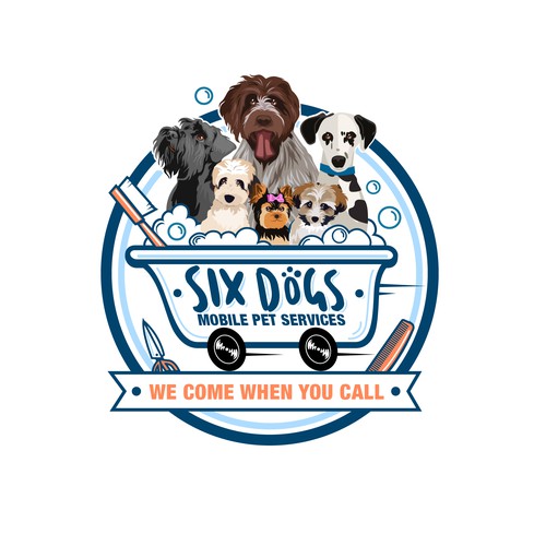 animal logo for Six Dogs - Mobile Pet Services