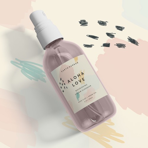 Beachy beauty minimalist label for Earth Harbor Naturals