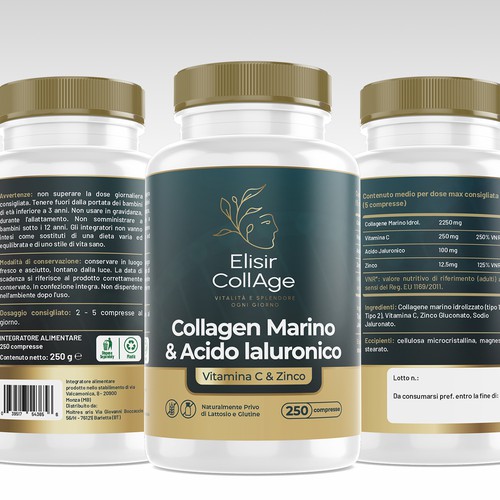 Collagen supplement label