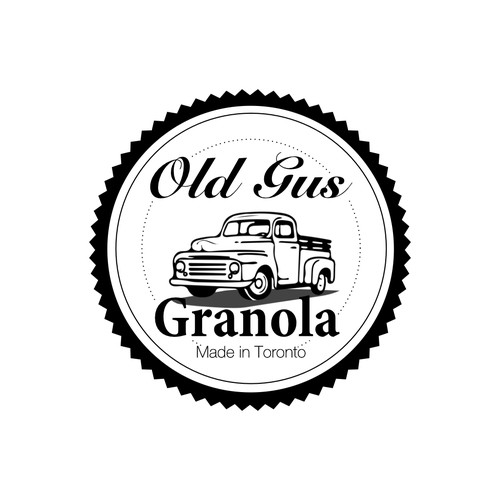 Create a classic logo with illustration of vintage Ford truck