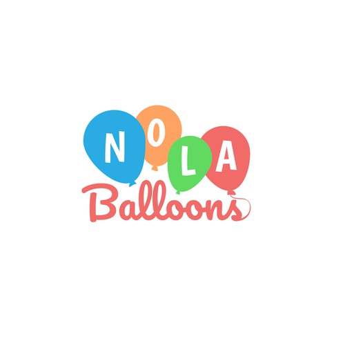 Fun logo design for balloon company in NOLA.