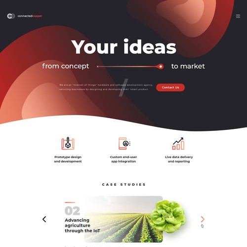 Landing Page Concept for High Tech Startup