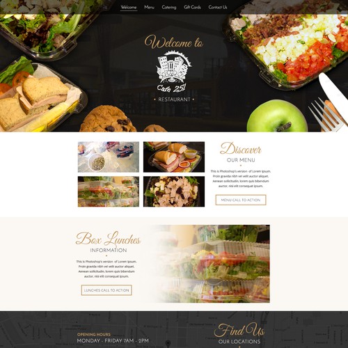 Website design for restaurant