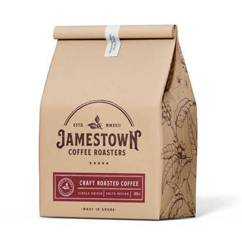 Revised label design for an established coffee company in Ghana