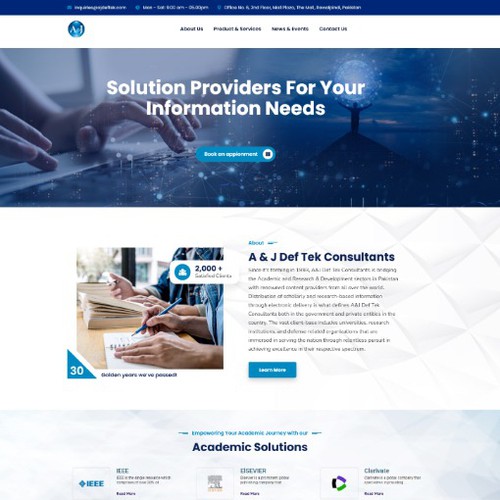 Landing page design