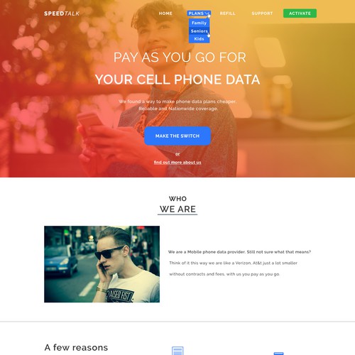 Website concept for a Phone Carrier