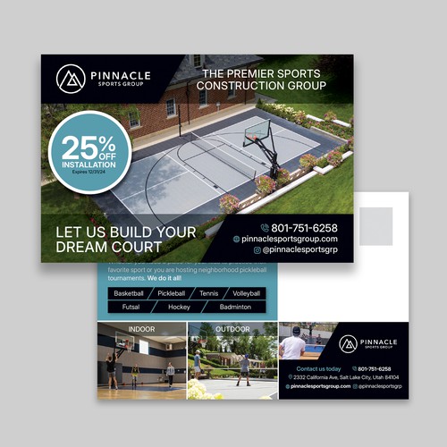 Postcard for sports construction