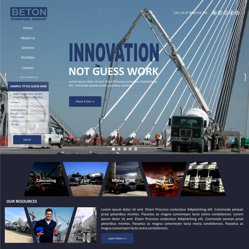 Beton Pumping Group need a edgy corporate web design!