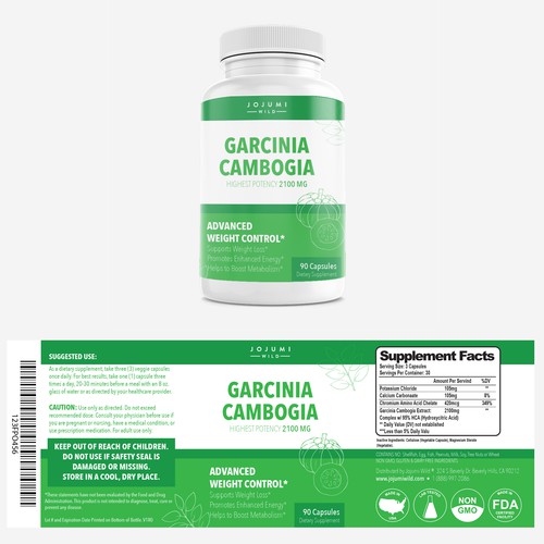 simplistic label design for dietary supplement 