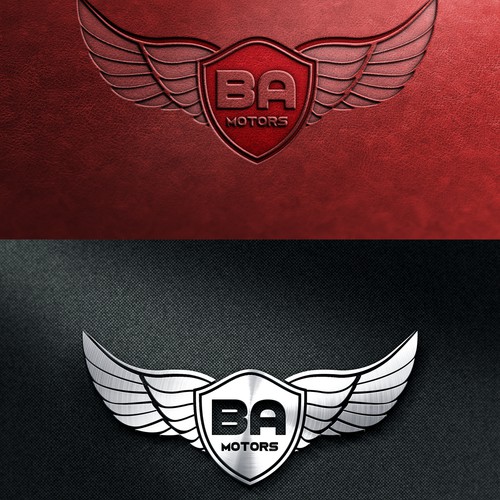 Create a edgy logo for BA Motors, a licensed luxury & sports car dealer!
