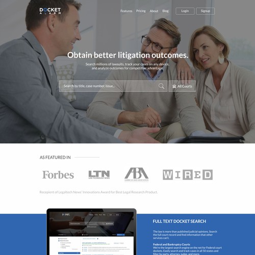 Docket Alram Home Page Re-Design