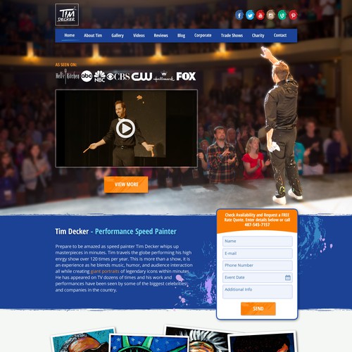 Webdesign concept for renowned entertainer