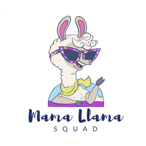 "Mama Llama" animal character logo design