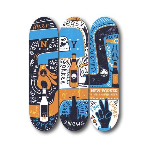 Skateboard Design. Triptych